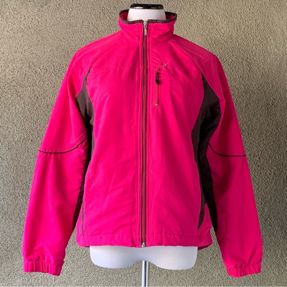 “Danskin” Hot Pink & Brown Fleece-Lined Athletic Jacket size M - Picture 2 of 10